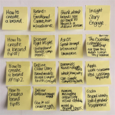 Post-it notes with concepts